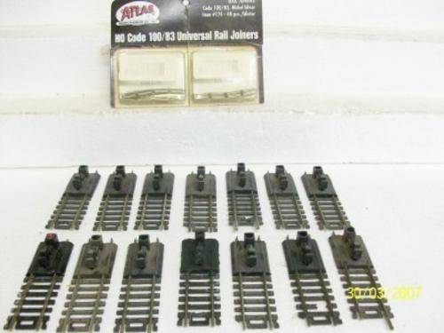 ATLAS HO X14 RAIL ENDS (BUFFERS + 2 PACKS OF RAIL JOINERS)