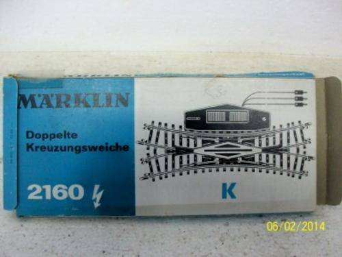 MARKLIN HO K TRACK DOUBLE SLIP CROSSOVER NO.2160 LOT 929