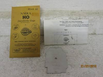 HO SCALE : NMRA STANDARD GAUGE MK 3 - LOT 838E