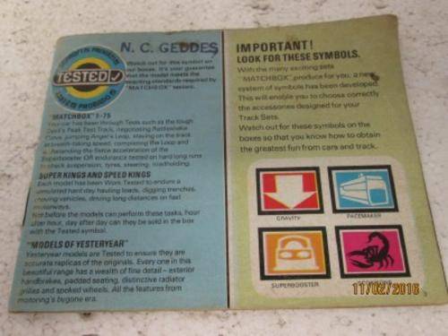 MATCHBOX CATALOGUE - LOT 228H