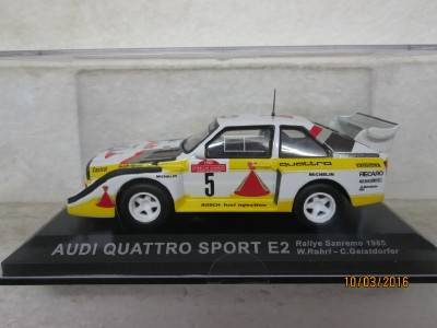 1:43 SCALE RALLY CAR COLLECTION : AUDI QUATTRO SPORT E2 - LOT 406H