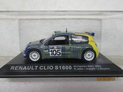 1:43 SCALE RALLY CAR COLLECTION : RENAULT CLIO S1600 - LOT 431H