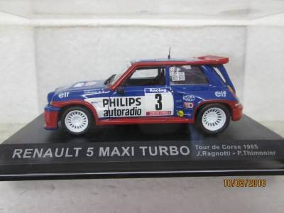 1:43 SCALE RALLY CAR COLLECTION : RENAULT 5 MAXI TURBO - LOT 434H
