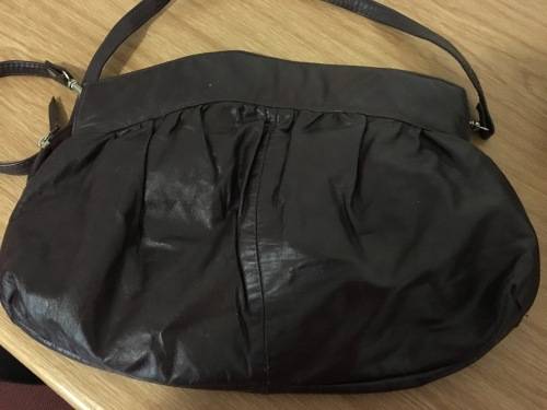 Genuine Leather Dark Brown Handbag