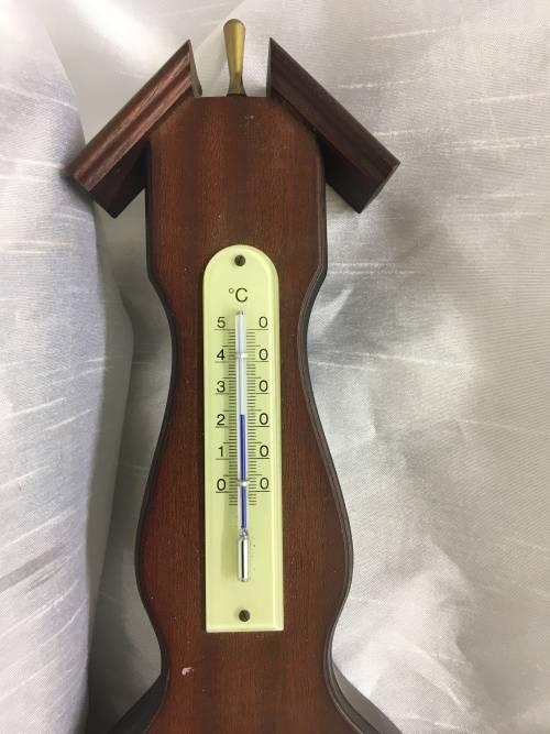 Thermometer Barometer Hygrometer mounted on Wood