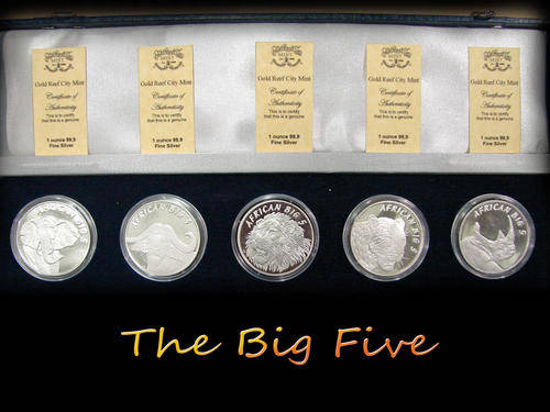 The Big Five "5oz Pure 99.9 silver bullion coins"