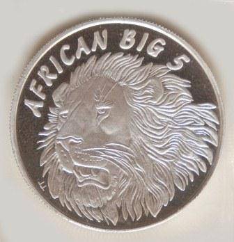 1/2 oz Pure Silver 99.9 Bullion Africa Big 5  "Lion"