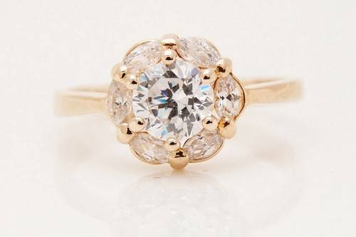 Yellow Gold Filled White Sapphire Ring
