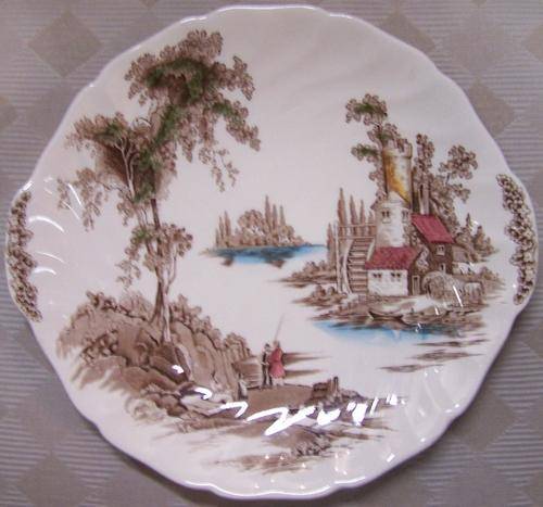 JOHNSON BROS "THE OLD MILL" SERVING CAKE PLATE