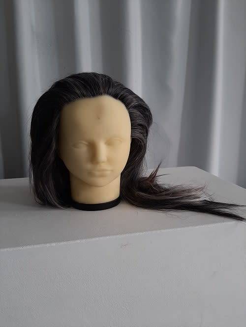 Display Mannequin Head with attached Light Mustard Hair
