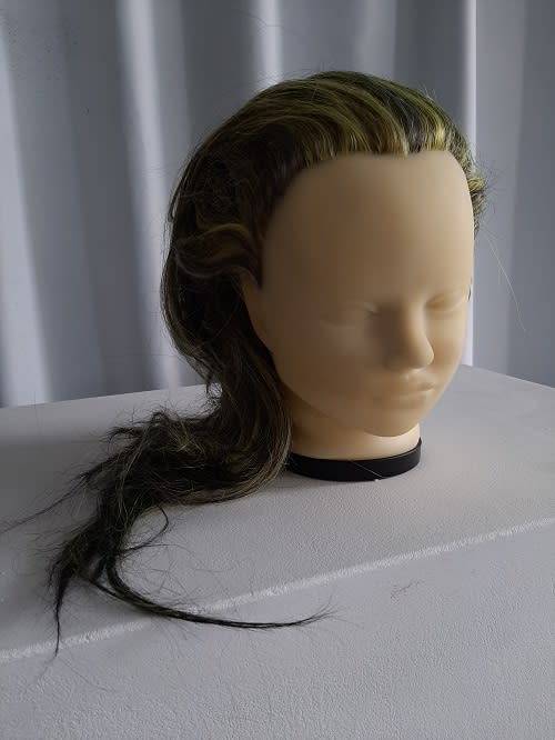 Display Mannequin Head with attached Light Mustard Hair