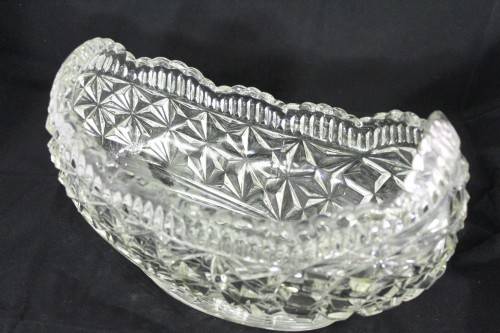 Cut and molded glass shaped bowl