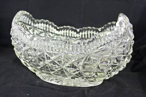 Cut and molded glass shaped bowl