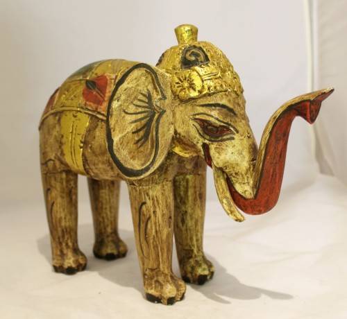 Painted elephant - Absolutely stunning! - Bid Now!!!