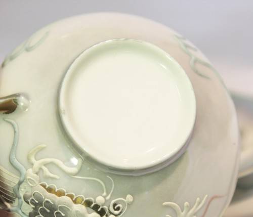 Manna china - Japan - Embossed dragon motif - Trio - Stunning! - Bid Now!!!