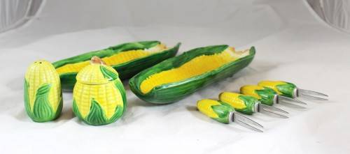 Corn on the cob - Condiment set - Most unusual! - Beautiful!! - Low Price - Bid Now!!