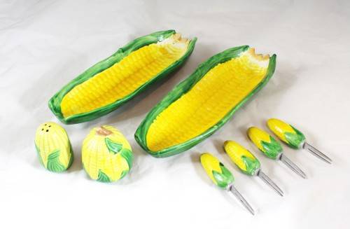 Corn on the cob - Condiment set - Most unusual! - Beautiful!! - Low Price - Bid Now!!