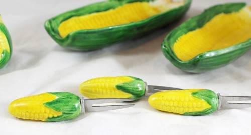 Corn on the cob - Condiment set - Most unusual! - Beautiful!! - Low Price - Bid Now!!