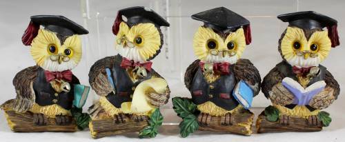 Fridge Magnet - Four Professor Owls - Gorgeous!! - Bid Now!