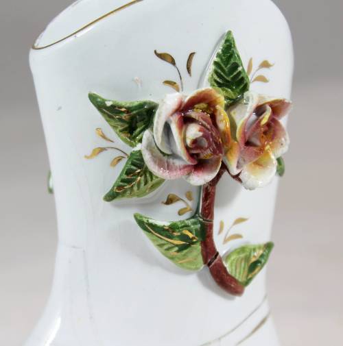 White Cowboy Boot with Flowers - Gorgeous!! - Bid Now!