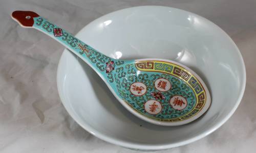 Made in China - Turquoise Serving Bowl with Spoon- Gorgeous!! - Bid Now!!!
