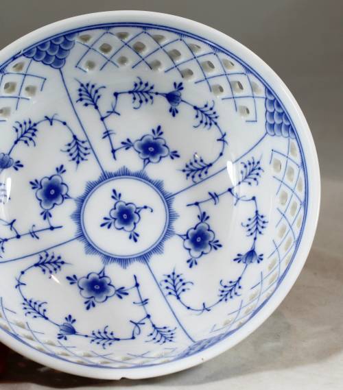 Blue and White Bowl - Perforated - Absolutely Stunning!! - Bid Now!