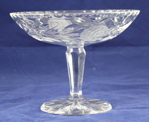 Rose Cut - Glass Sweet Dish - Bid Now!
