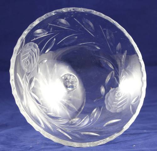 Rose Cut - Glass Sweet Dish - Bid Now!