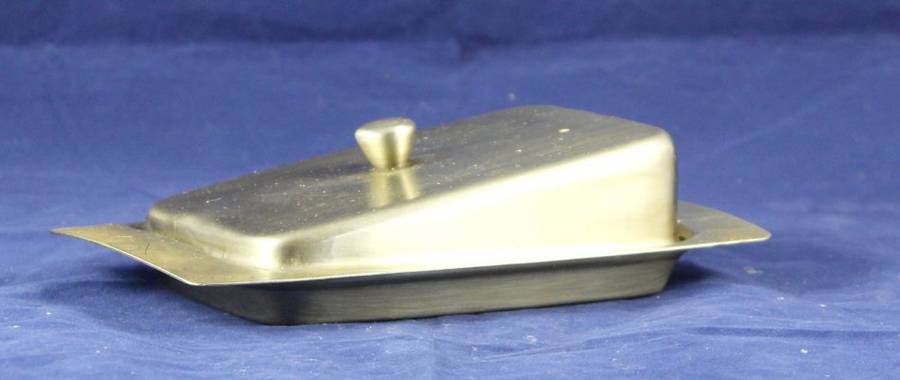Stainless steel - butter dish & lid