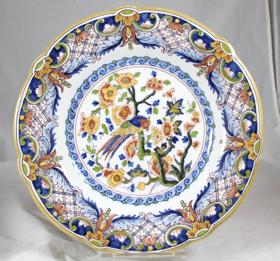 Makkum Holland - Large Wall Plate With Birds - Bid Now!!!