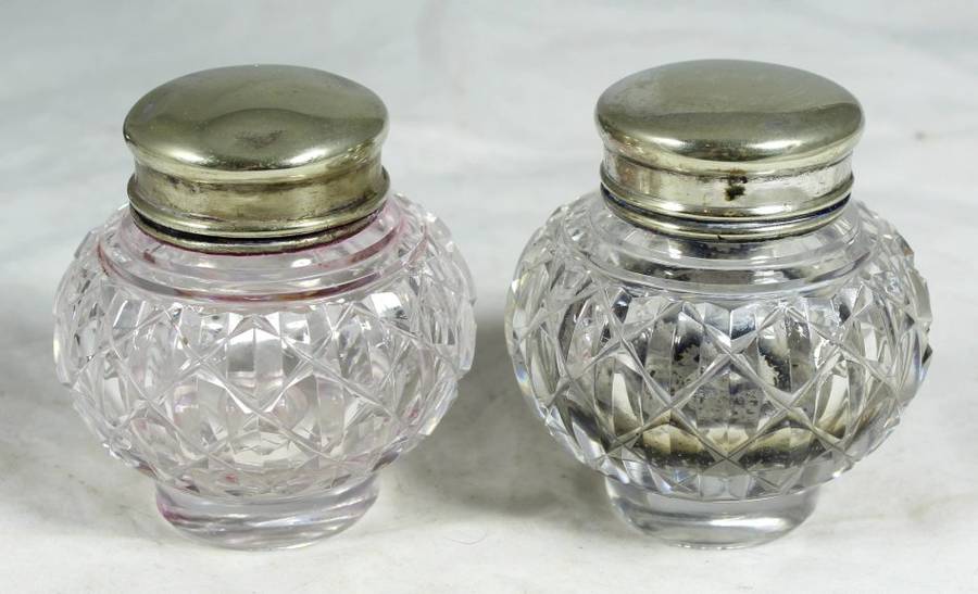 Antique inkwell set - Silver plated