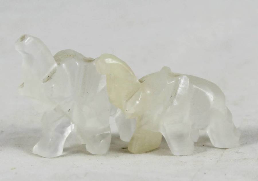 Glass Elephants - Pair - Beautiful! - Bid Now!!!