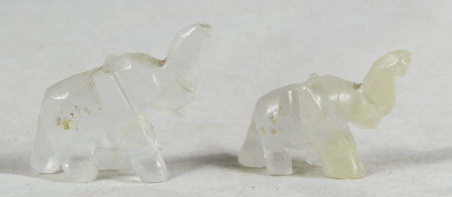 Glass Elephants - Pair - Beautiful! - Bid Now!!!