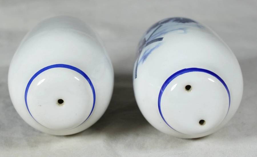 Character Salt & Pepper Set - Blue & White Windmill Motif - Beautiful! - Bid Now!!!