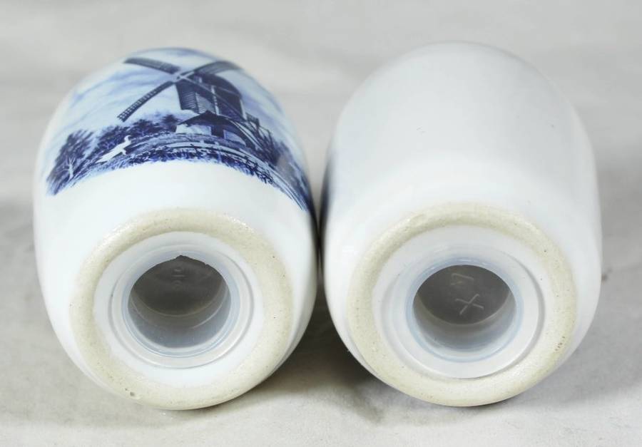 Character Salt & Pepper Set - Blue & White Windmill Motif - Beautiful! - Bid Now!!!