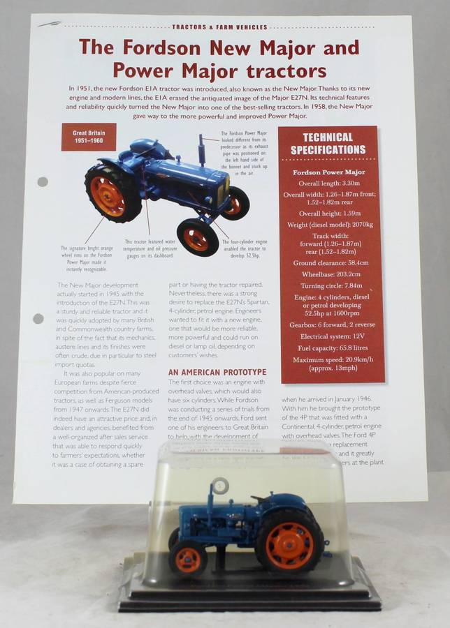 Collectable Tractor - Fordson Power Major - 1958 - Tractor & Info Sheet - Bid now!