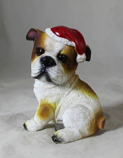 Christmas decorated bulldog