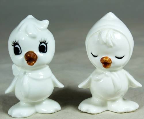 Pair of bone China chicks
