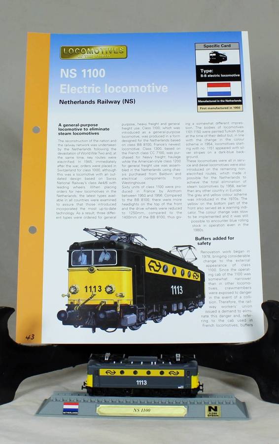 DEL PRADO-LOCOMOTIVES OF THE WORLD-N-GAUGE - NETHERLANDS RAILWAY NS 1100 - BID NOW!!!