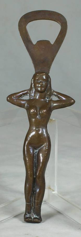 BOTTLE OPENER - METAL NUDE LADY - BID NOW !!!