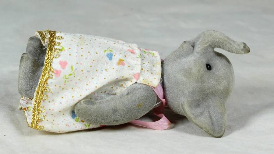 Small furry mother elephant