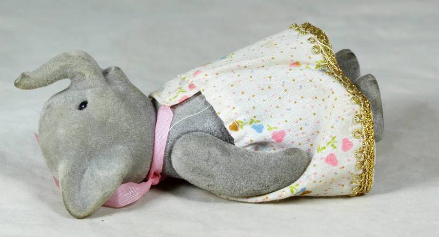 Small furry mother elephant