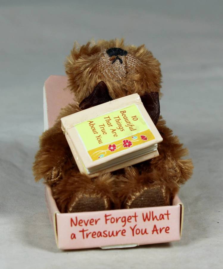 SMALL BEAR WITH BOOKS IN A BOX - BID NOW!!!!