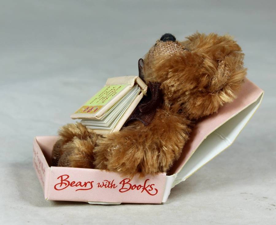 SMALL BEAR WITH BOOKS IN A BOX - BID NOW!!!!