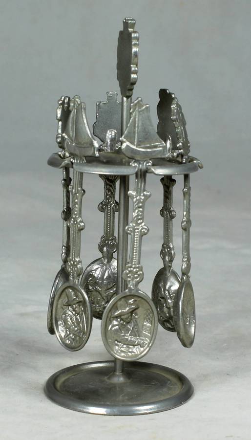 SWAZILAND SET OF COLLECTABLE SPOONS ON A RACK - BID NOW!!!!