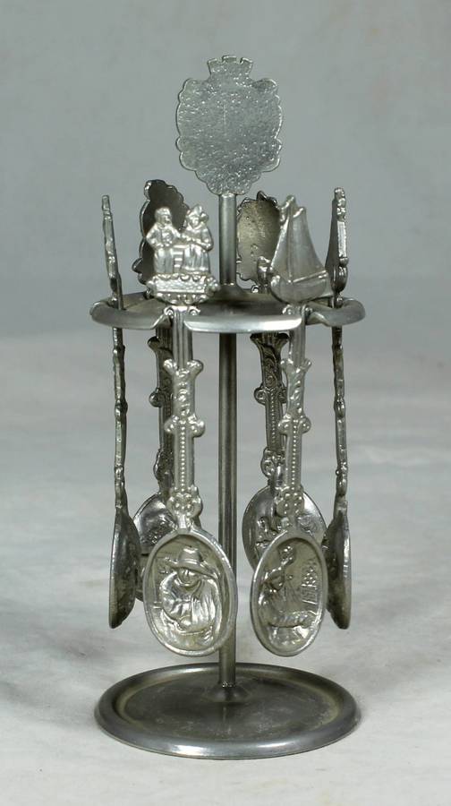 SWAZILAND SET OF COLLECTABLE SPOONS ON A RACK - BID NOW!!!!