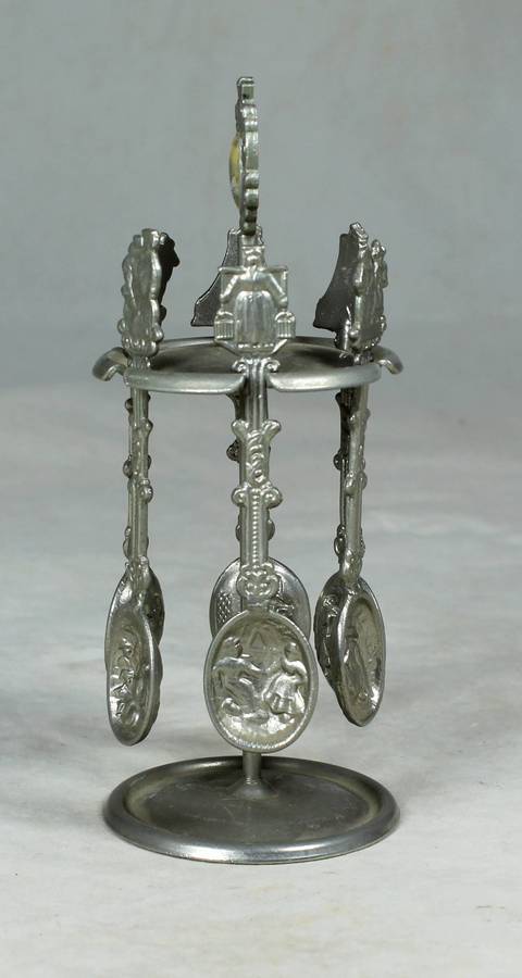 SWAZILAND SET OF COLLECTABLE SPOONS ON A RACK - BID NOW!!!!
