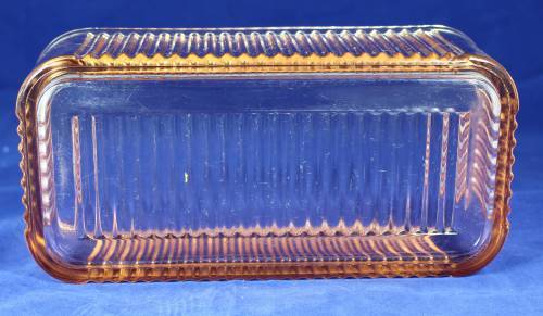 DEPRESSION GLASS STYLE LARGE BUTTER DISH - BID NOW !!!