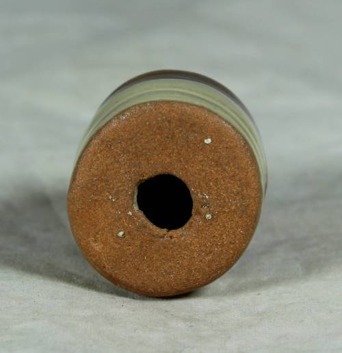 Miniature porcelain brown & beige sugar bowl