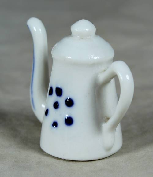 Miniature porcelain blue & white kettle
